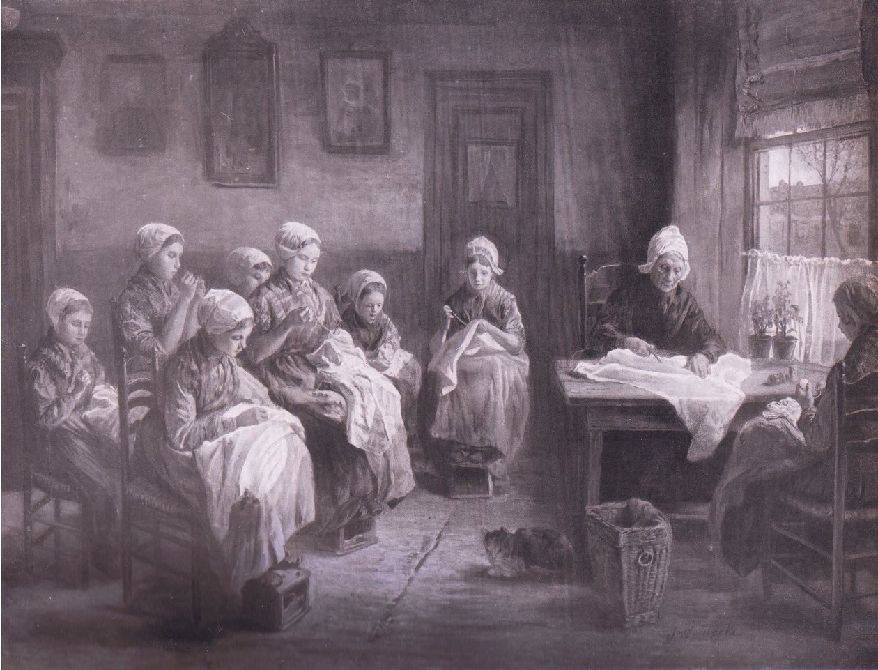 Katyk的缝纫学校，Bibbys Annual，1916-1917 作者 约瑟夫·以色列