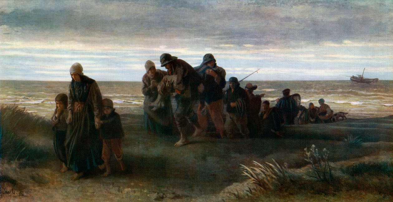 载有溺死者的渔民，c1861,1912年。 作者 约瑟夫·以色列