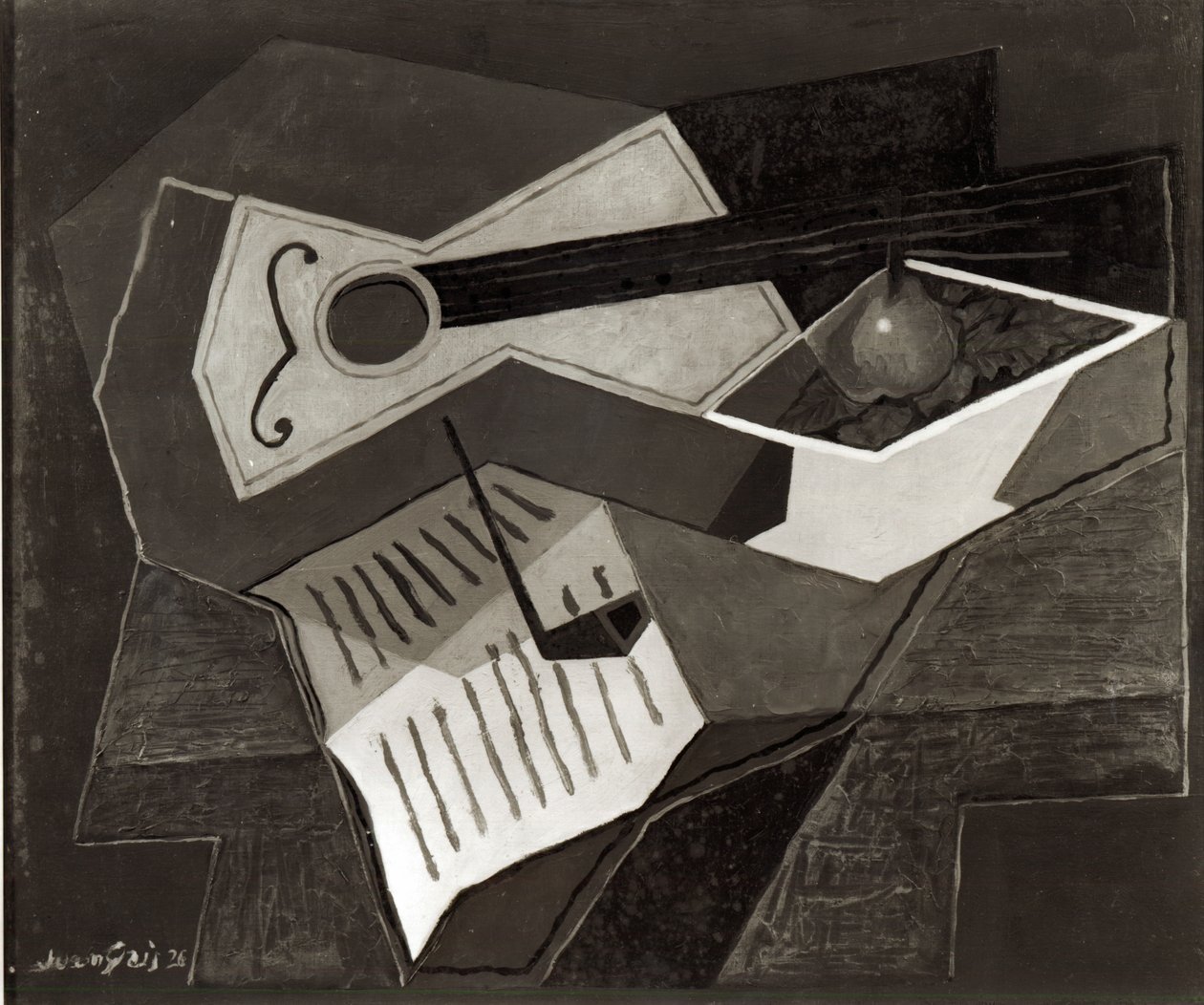 吉他和水果碗，1926年 作者 胡安·格里斯