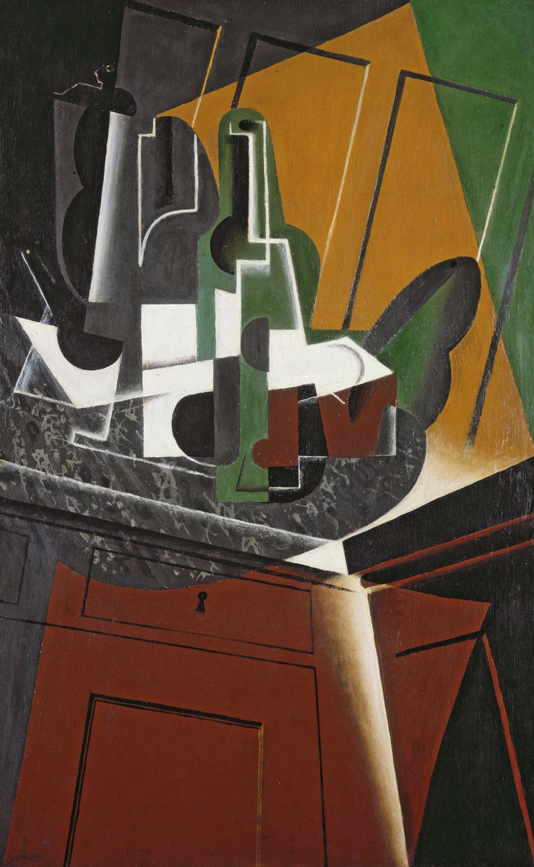 餐具柜，1917年（胶合板上的油） 作者 胡安·格里斯