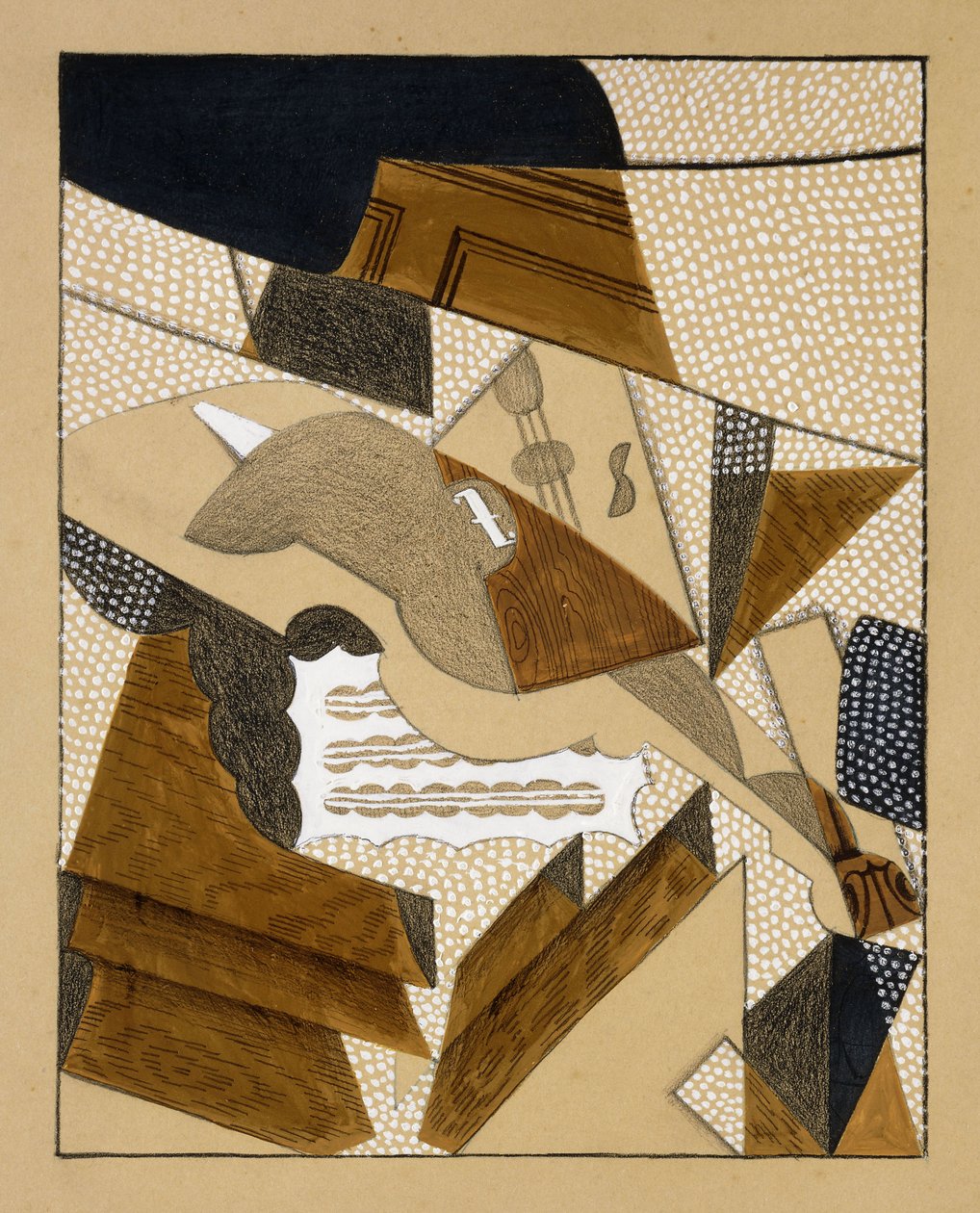 小提琴，约1915-1916年 作者 胡安·格里斯