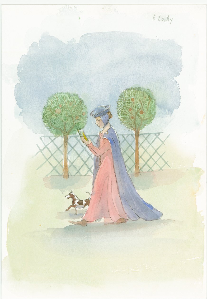 花园里的中世纪女士，2004年。 作者 朱迪思·多比