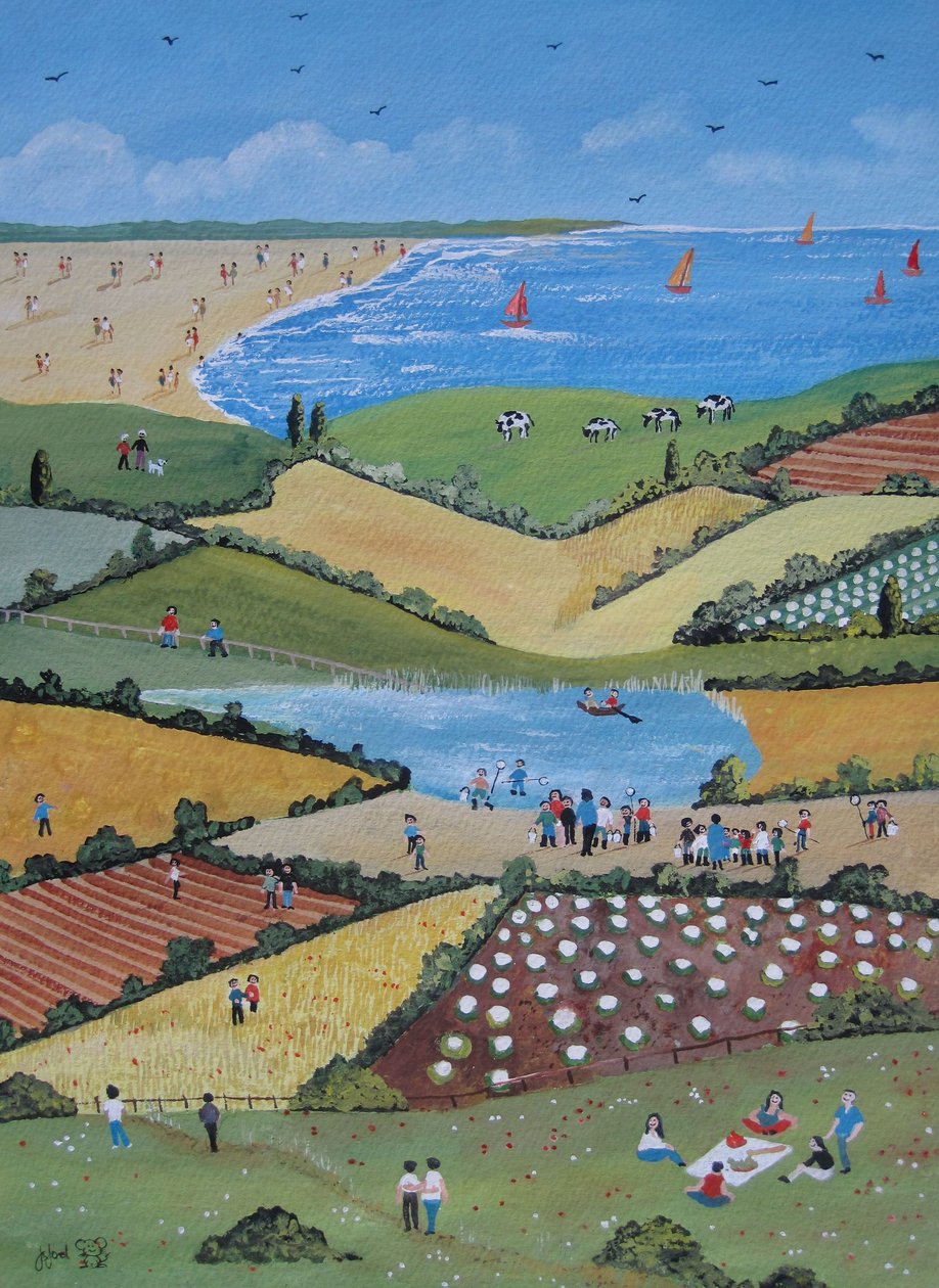 实地考察，2010 年（纸上水粉画） 作者 朱迪·乔尔