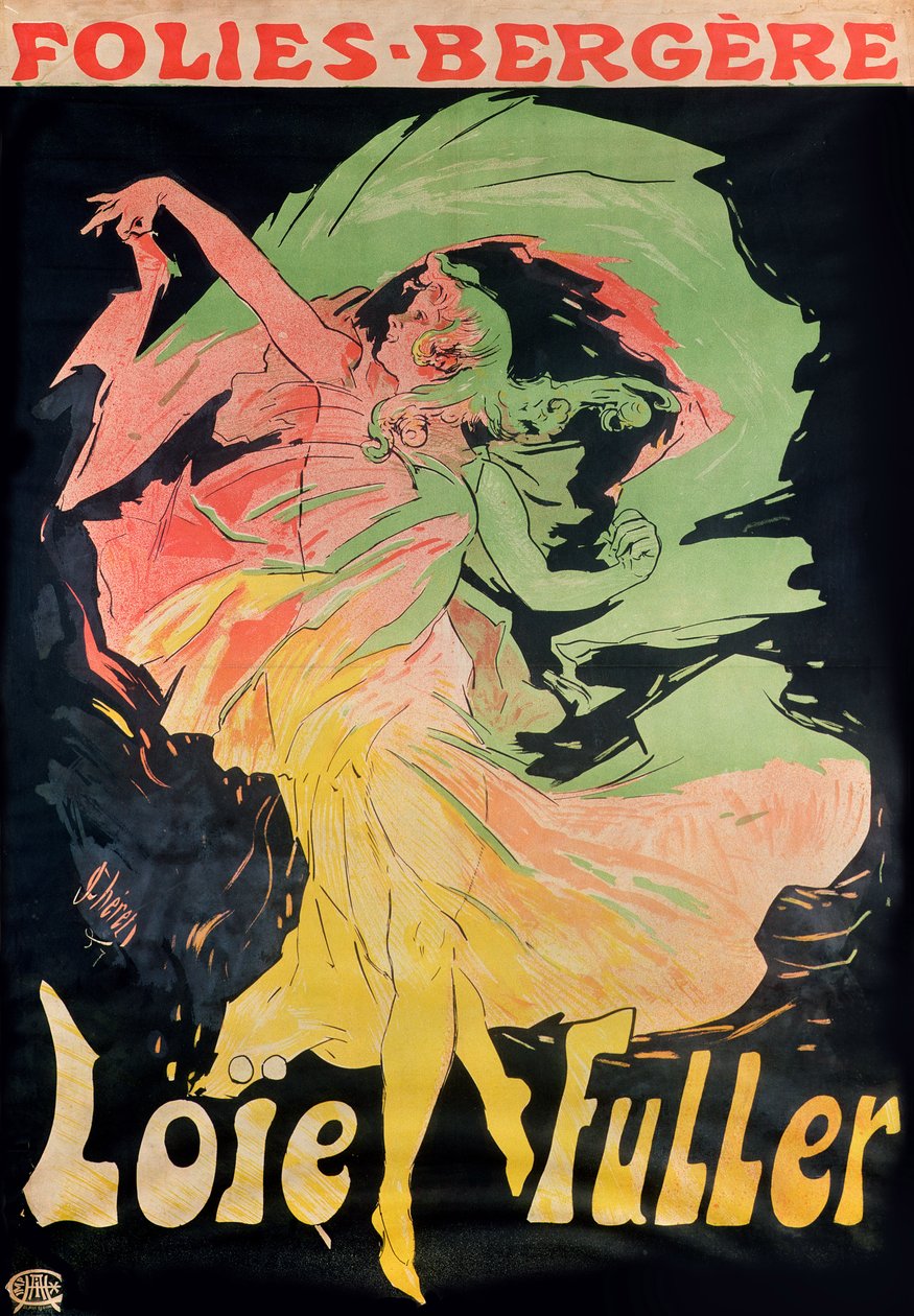 Folies Bergere：法国的Loie Fuller，1897年 作者 朱尔斯·切雷特（Jules Cheret）