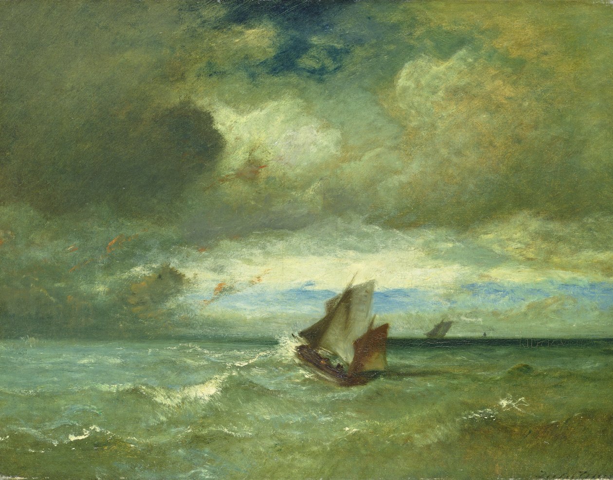 波涛汹涌的海，1870年 作者 朱尔斯·杜佩