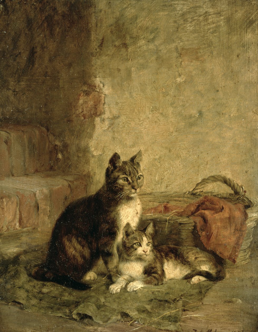 猫，1883年 作者 朱利叶斯·亚当