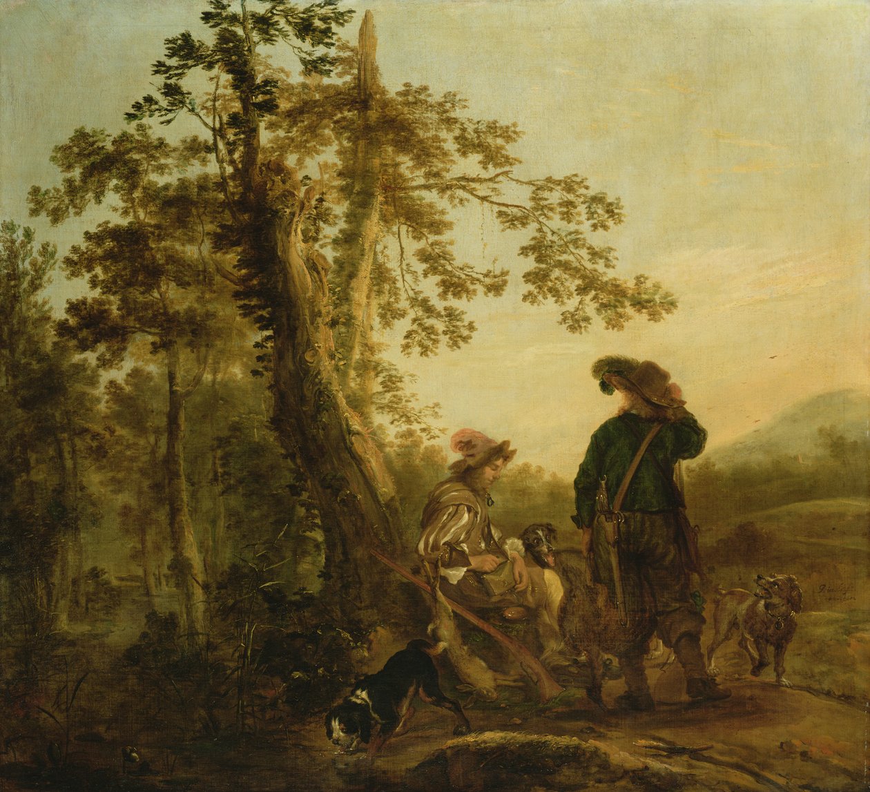 休息的猎人，1652年 作者 朱里亚恩·雅各布斯（Juriaen Jacobsz）