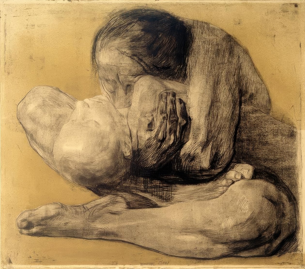 凯特·柯尔维兹（KätheKollwitz），有死孩子的妻子- 1903 作者 凯特·珂勒惠支