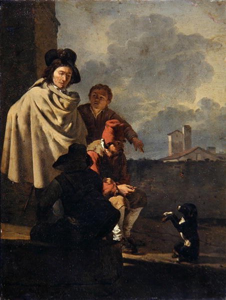 意大利人与一只狗 作者 卡雷尔·杜哈丁（Karel Dujardin）