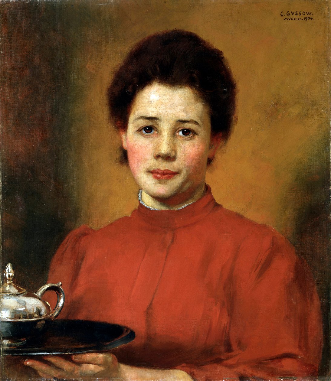 穿红衣服的女人》，1904年 作者 卡尔·古索夫