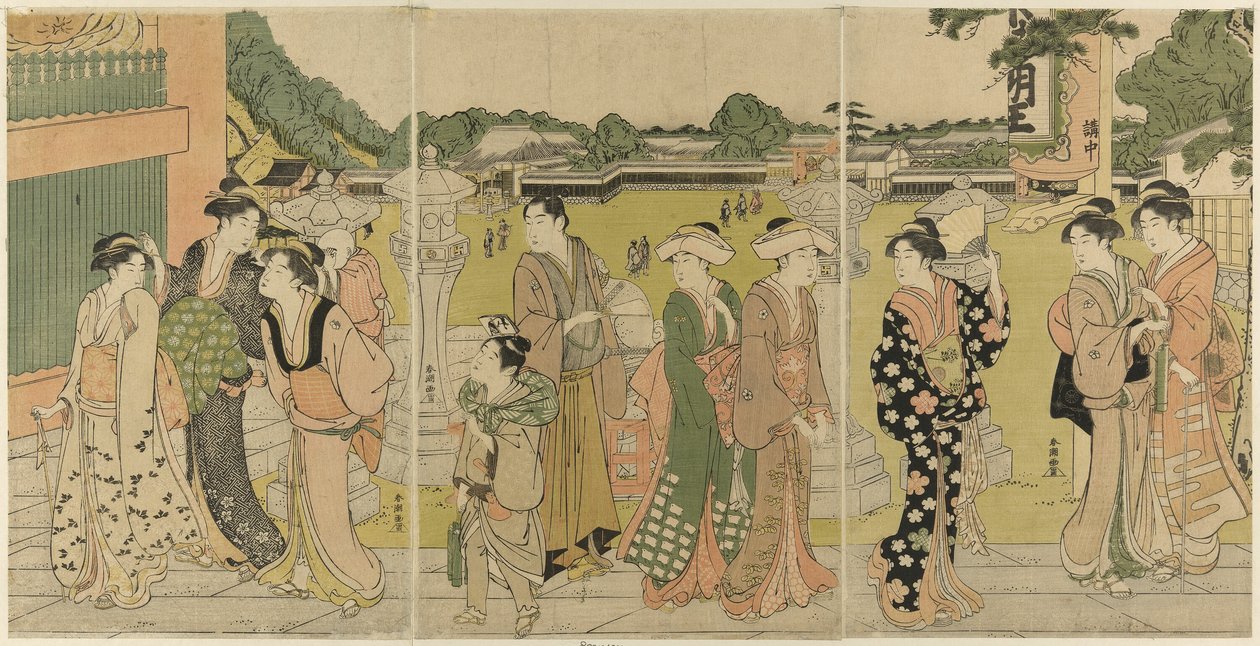参观供奉不动尊的寺庙 作者 胜川俊町