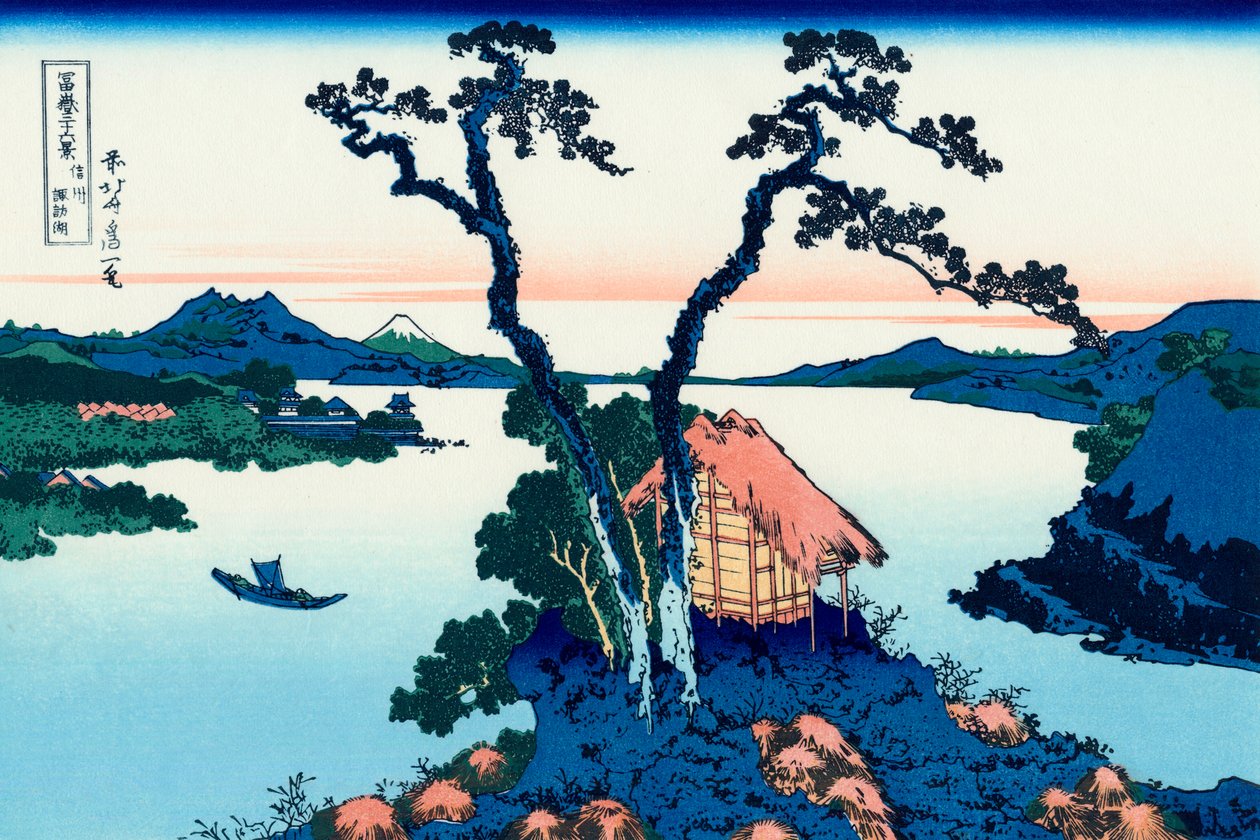 信浓省的诹访湖》，1830-1833。   作者 葛饰北斋