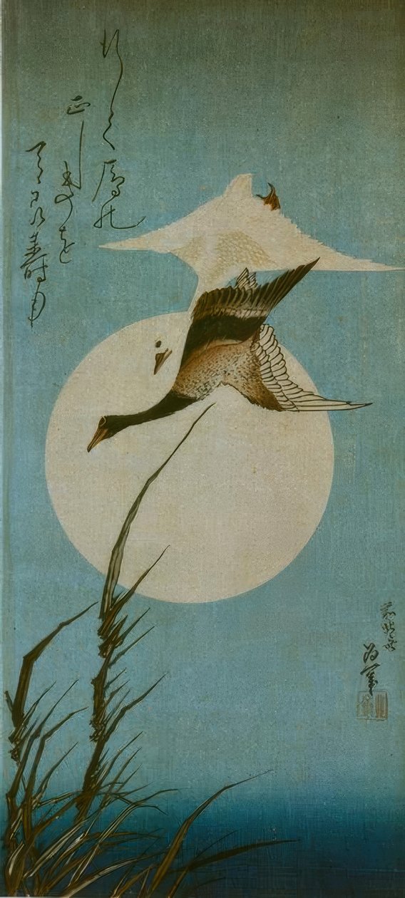 两只野鹅 作者 葛饰北斋