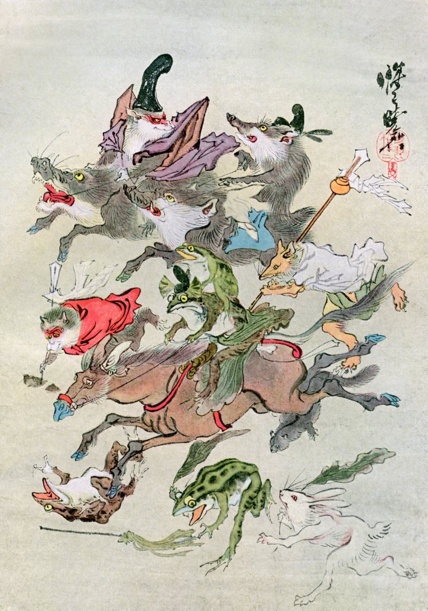 狩猎动物，1898年。 作者 川边京菜