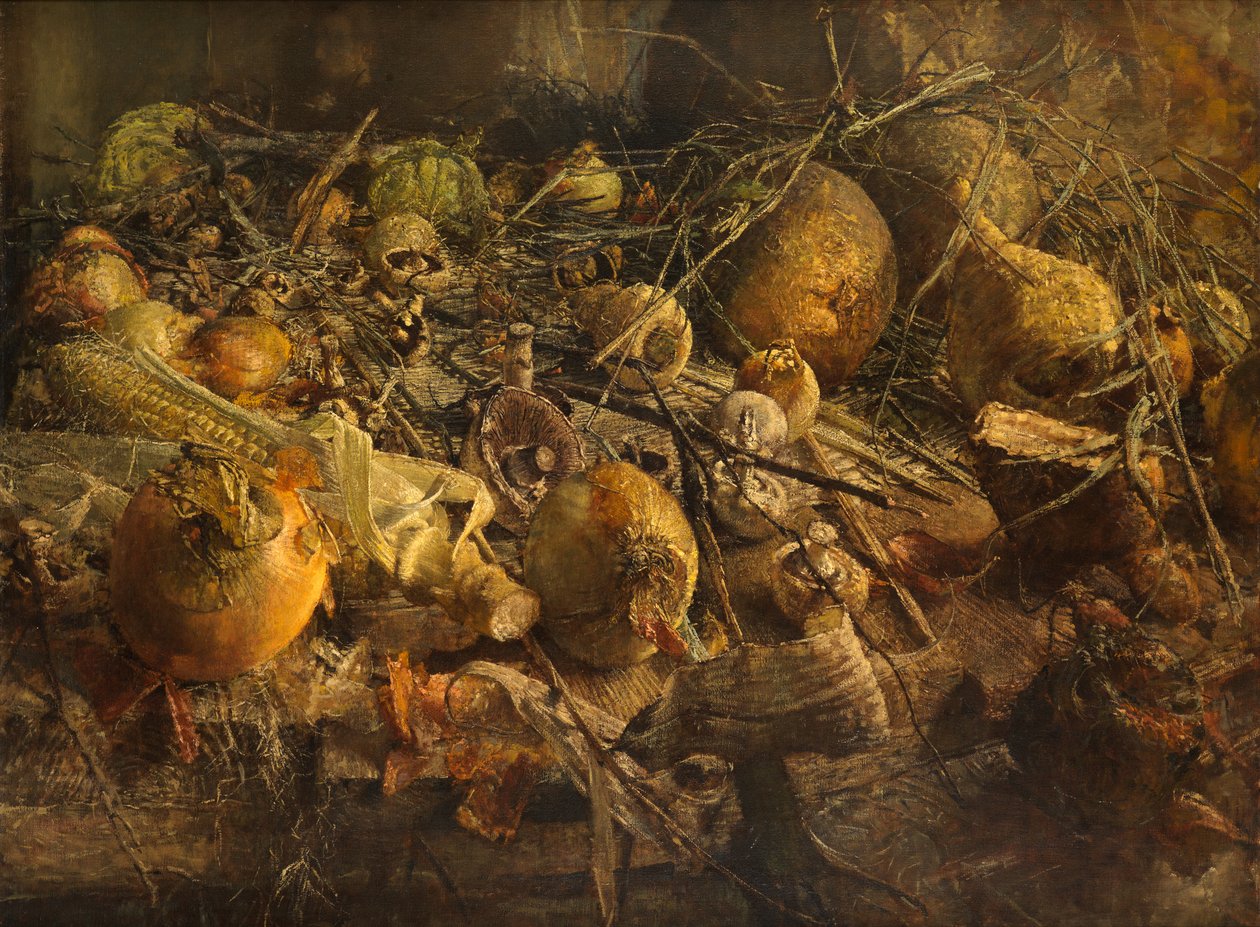 静物与洋葱（布面油画） 作者 肯尼斯·牛顿