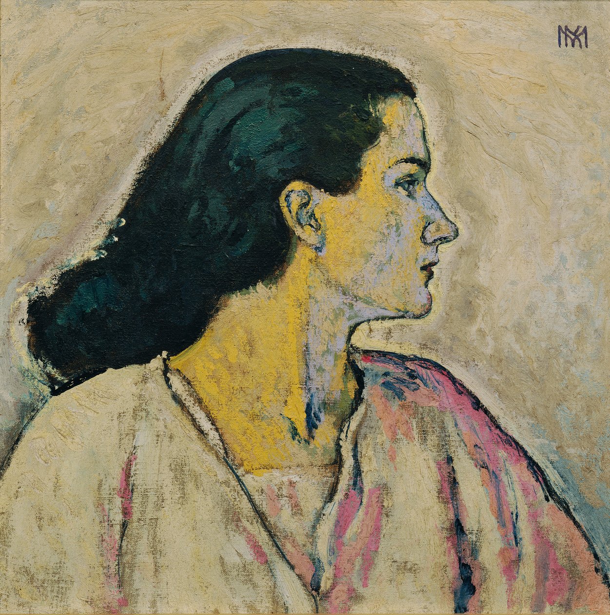 女性侧面肖像 作者 科洛曼·莫泽（Koloman Moser）
