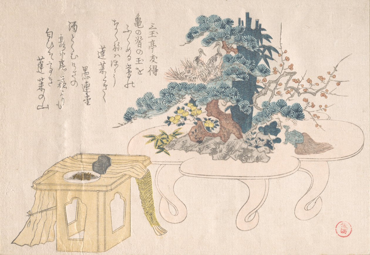 岛台和三宝，19世纪。 作者 久保顺曼