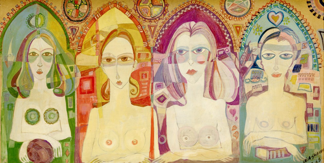 图标，1970年（船上印刷油） 作者 莱拉·沙瓦（Laila Shawa）