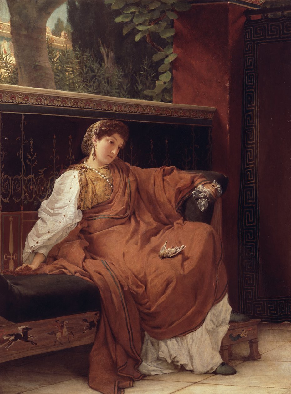 1866年，Lesbia在麻雀上哭泣 作者 劳伦斯·阿尔玛·塔德玛