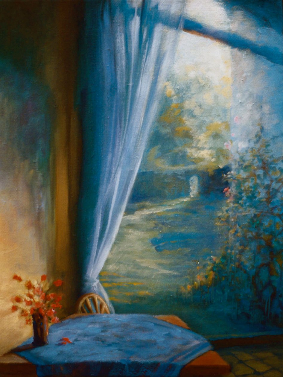 夏日阴影，1999年（纸上油画） 作者 李·坎贝尔