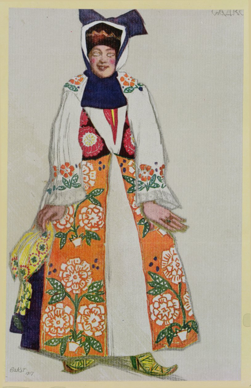 1917年Sadko的一位农妇的服装设计 作者 莱昂·巴克斯特