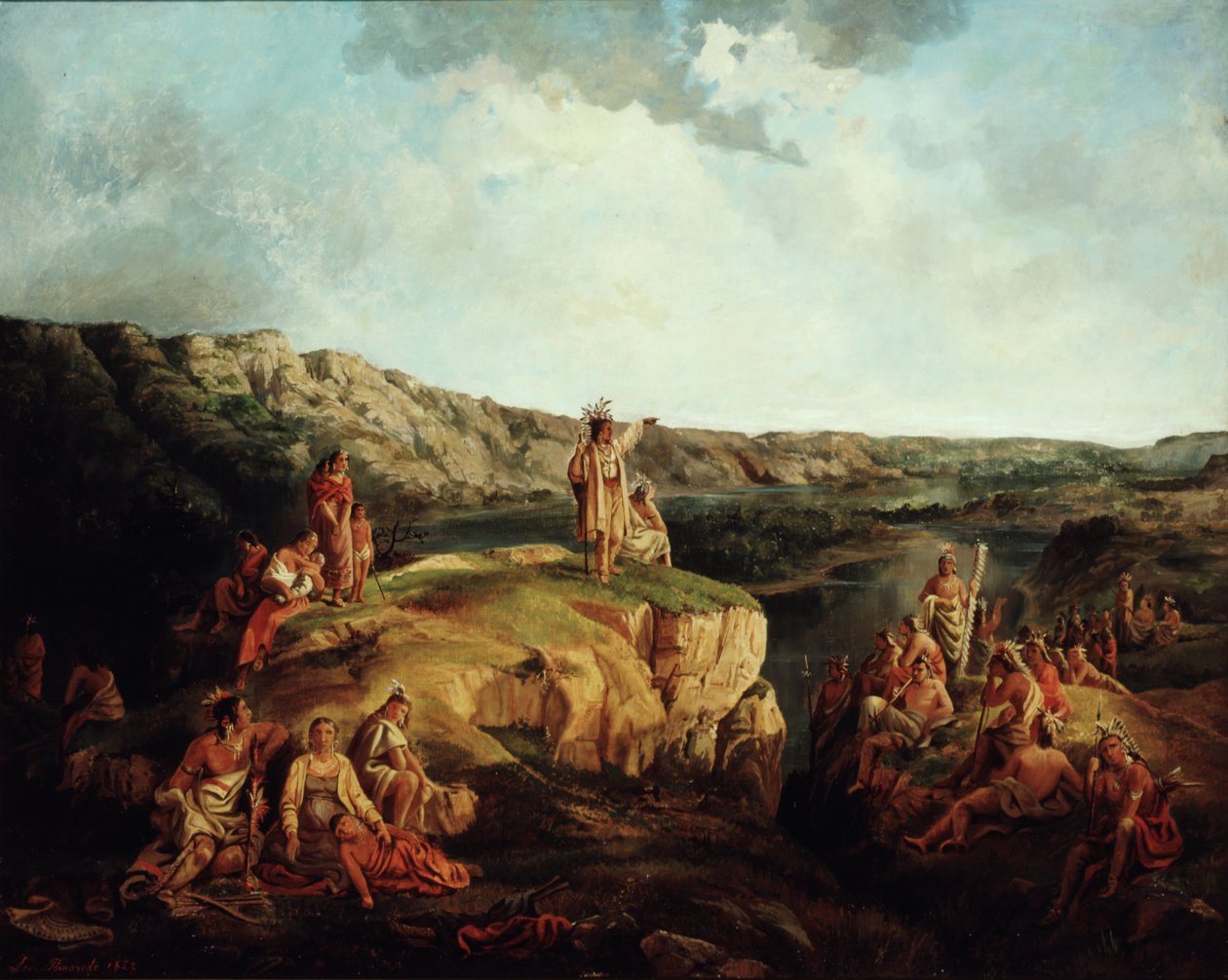 与印第安人的西部风景，1852年 作者 莱昂·波玛瑞