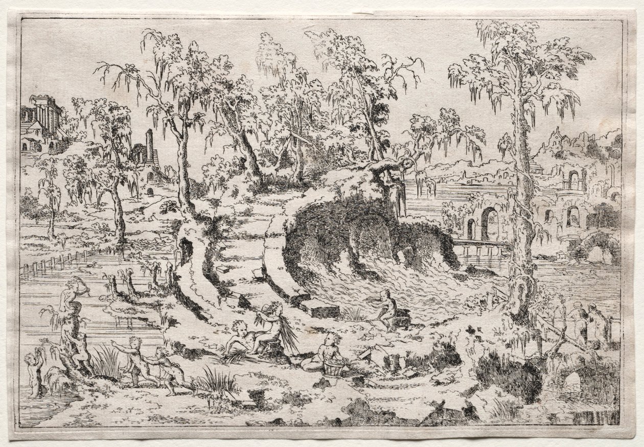 有普蒂的风景，约1550年。 作者 莱昂·达文