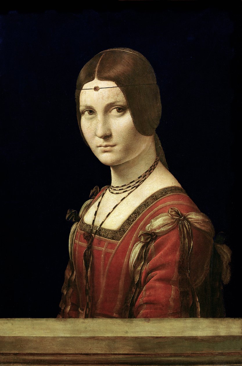 米兰法院的一位女士的肖像，c.1490-95 作者 达芬奇（Leonardo da Vinci）