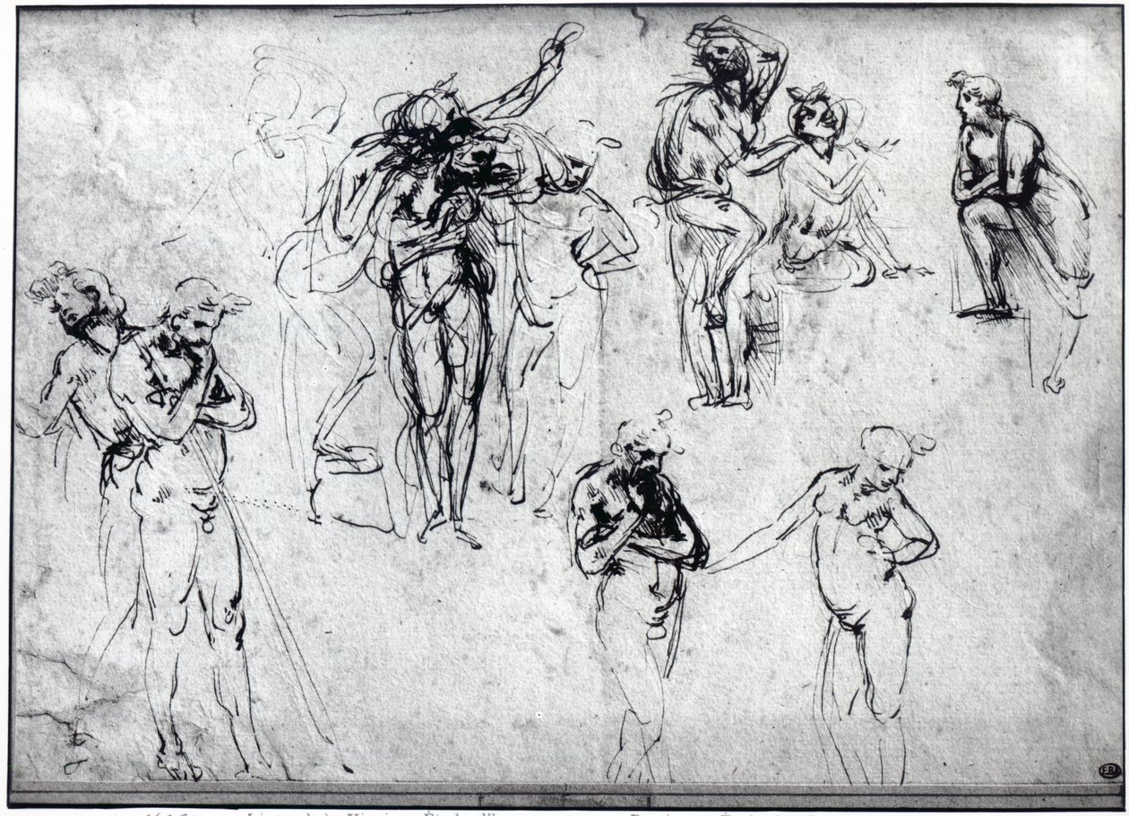 研究裸男 作者 达芬奇（Leonardo da Vinci）
