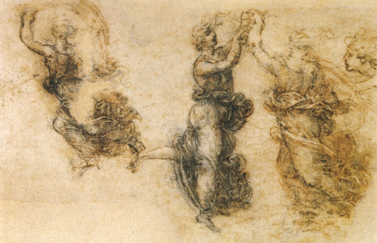 研究三个舞蹈人物 作者 达芬奇（Leonardo da Vinci）