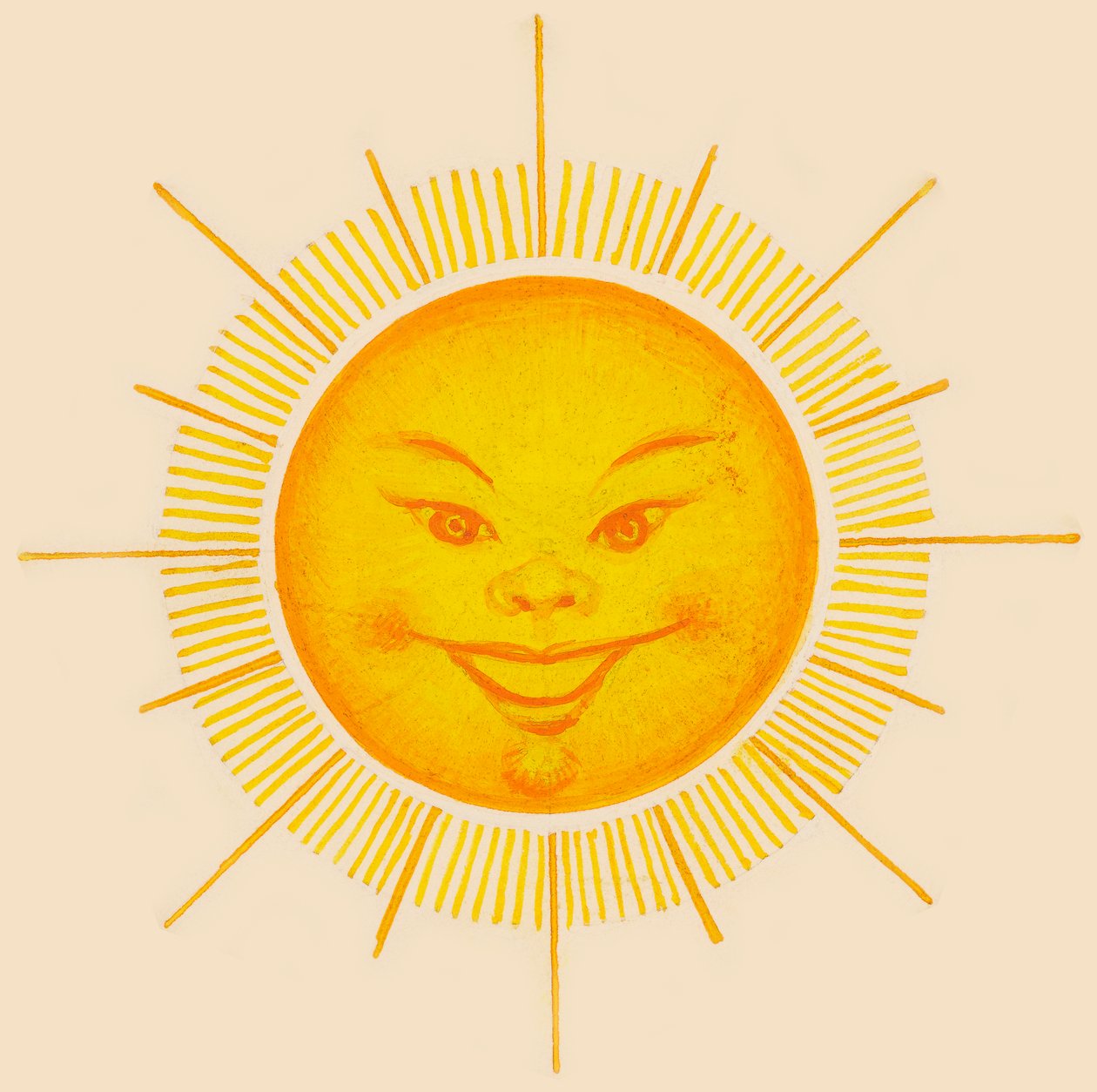 微笑的太阳，绘画 作者 未知未知