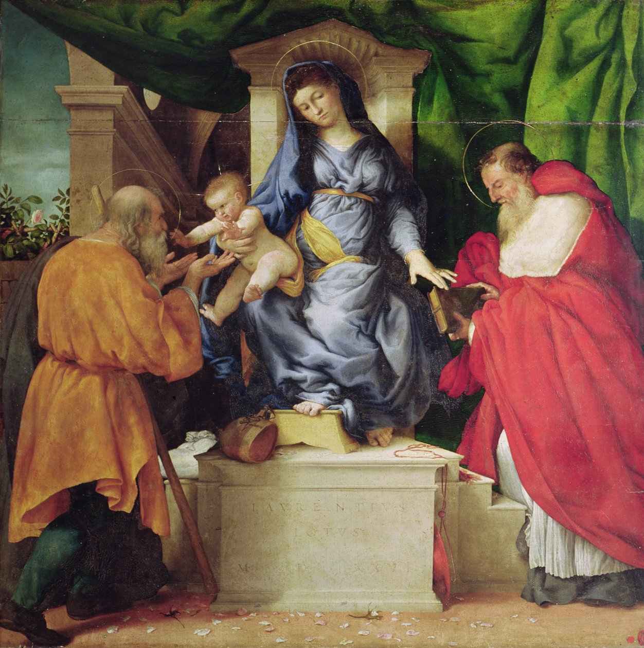 玫瑰的圣母，1526年 作者 洛伦佐·乐透（Lorenzo Lotto）