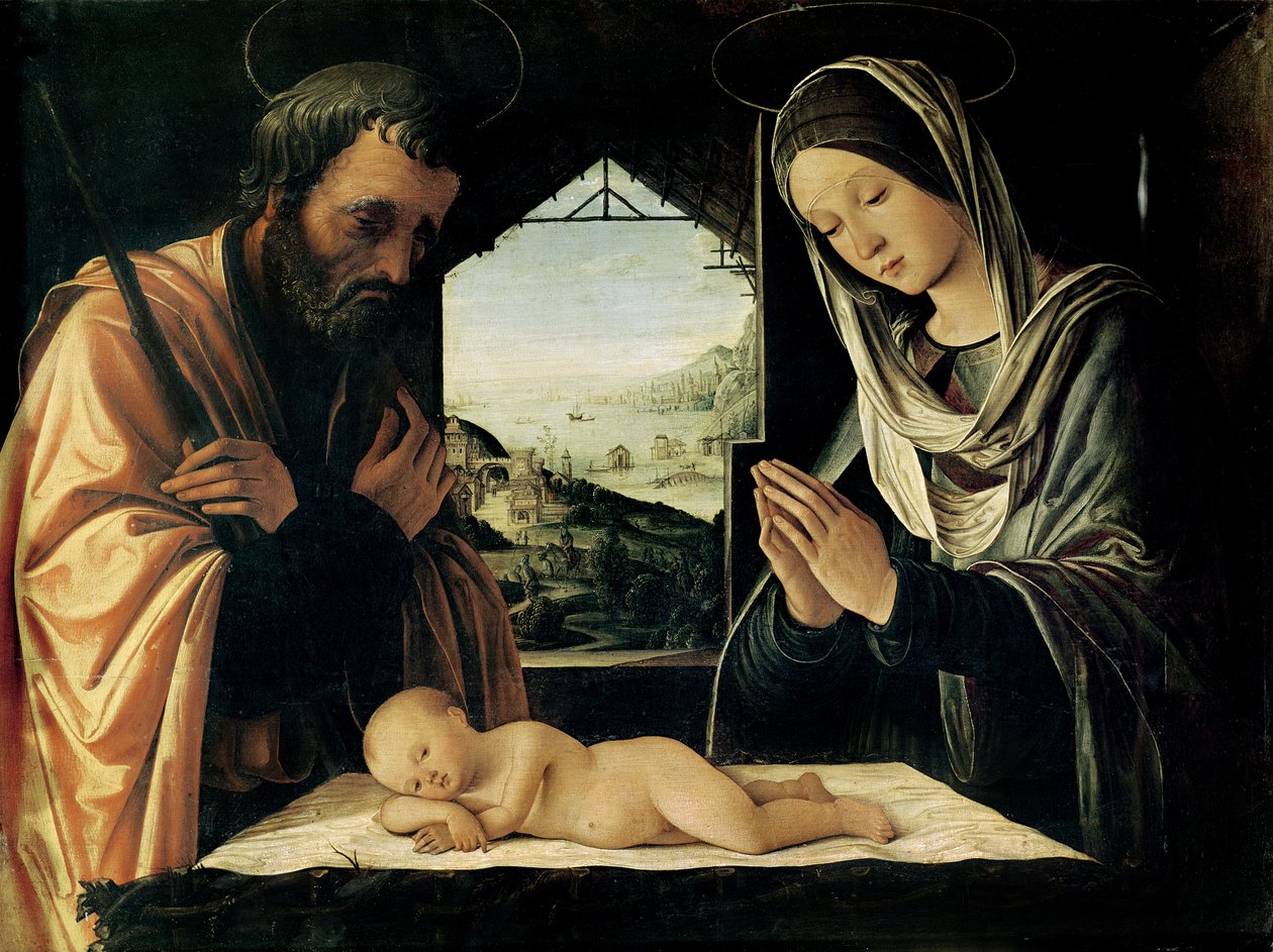 耶稣诞生，c.1490 作者 洛伦佐·科斯塔（Lorenzo Costa）
