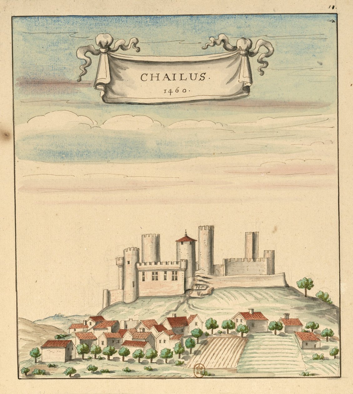 1460年Châlus城堡 作者 路易斯·布丹