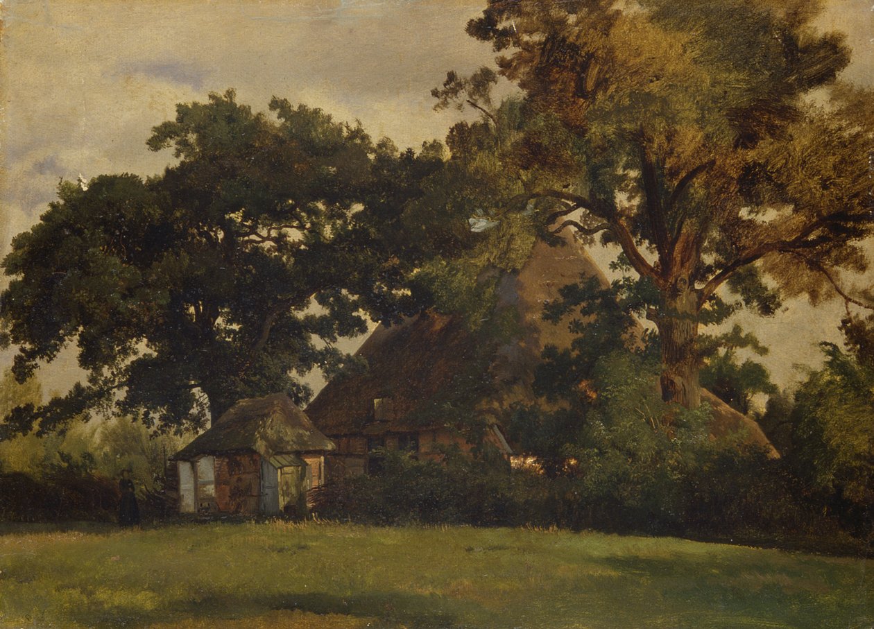 1861年Sierhagen的农舍（木材纸上油） 作者 路易斯·古利特（Louis Gurlitt）