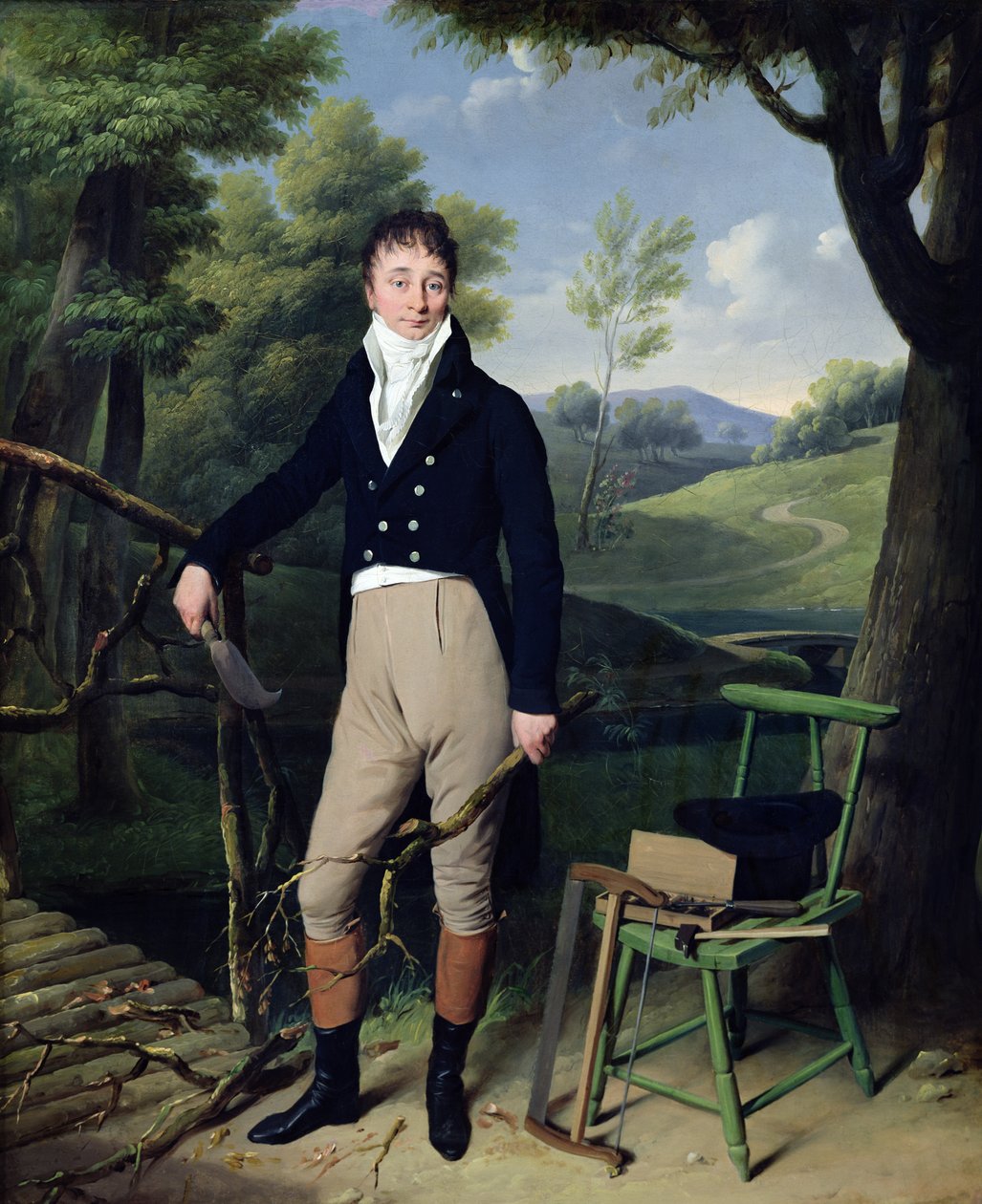 一个人的肖像，可能是Saint-Just的Monsieur d&39;Aucourt，c.1800 作者 路易斯·利奥波德·博伊