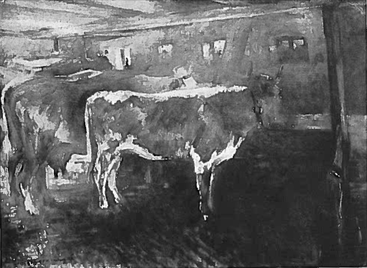 奶牛在马厩里 作者 洛维斯·科林斯（Lovis Corinth）