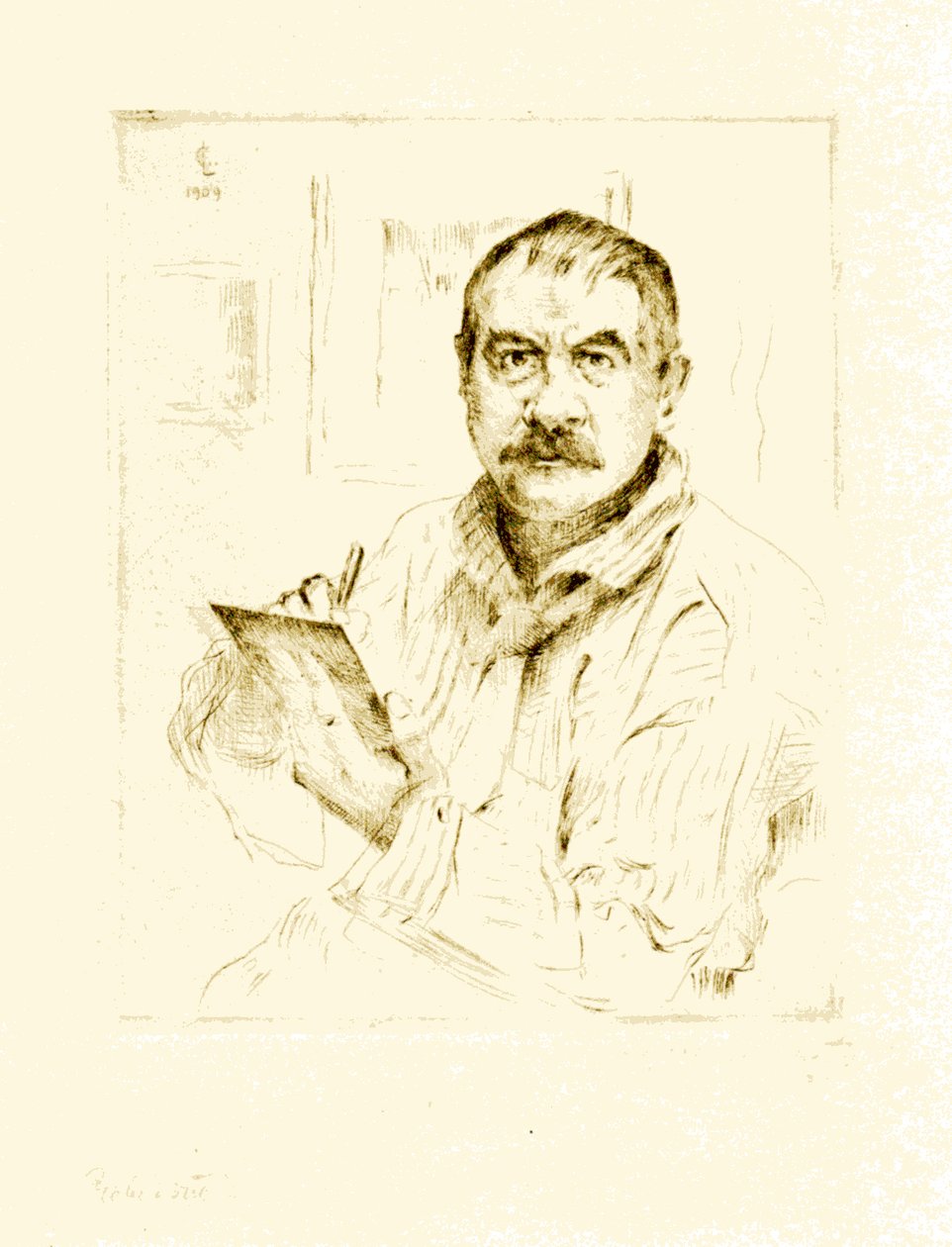 自画像，蚀刻 作者 洛维斯·科林斯（Lovis Corinth）