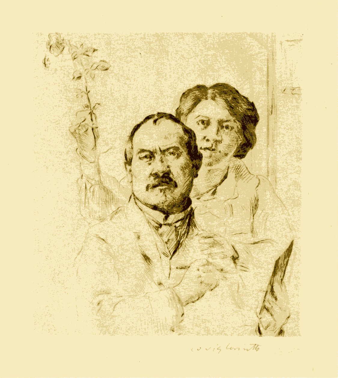 与妻子的自画像 作者 洛维斯·科林斯（Lovis Corinth）