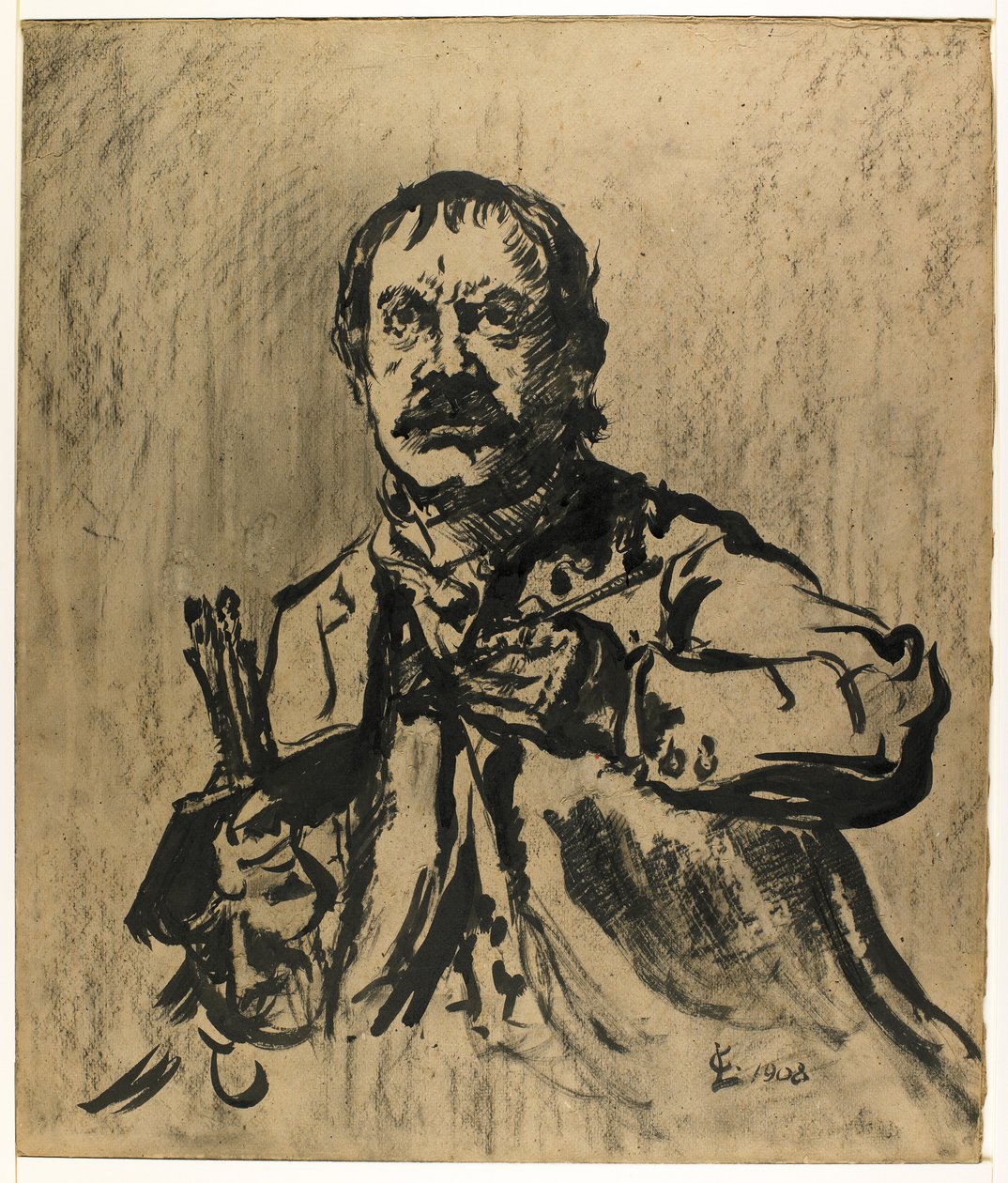 自画像，1908年 作者 洛维斯·科林斯（Lovis Corinth）