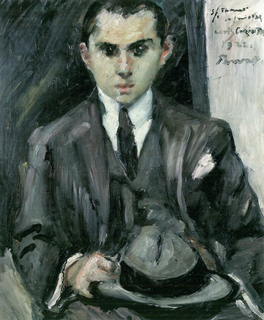 托马斯戴着帽子在手中 作者 洛维斯·科林斯（Lovis Corinth）