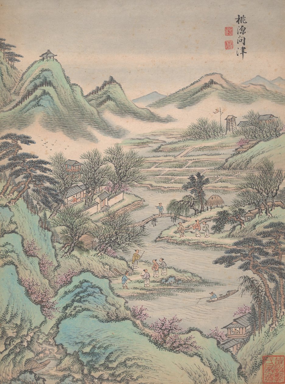 八幅风景画，1699年。 作者 鹿晗