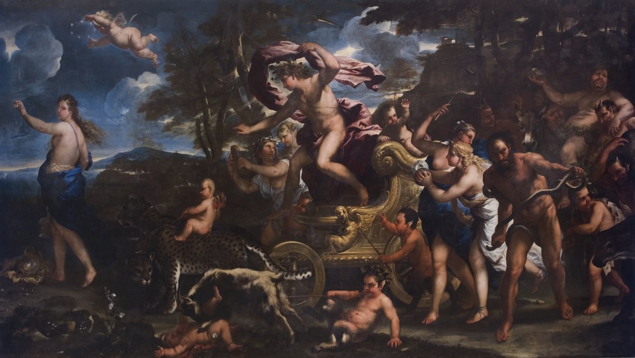 巴克斯和阿里阿德涅，1677年 作者 卢卡·乔丹奴（Luca Giordano）
