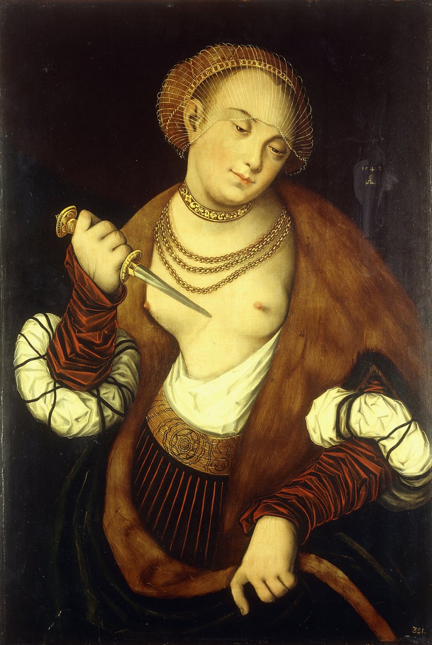 Lucretia，1548年 作者 卢卡斯·克拉纳赫