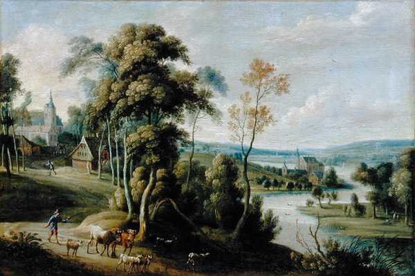 风景（布面油画） 作者 卢卡斯·范·乌登（Lucas van Uden）
