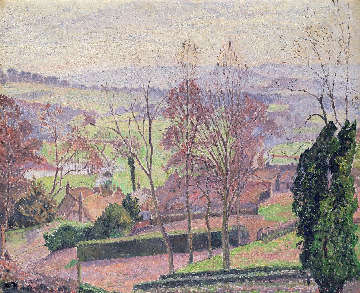 二月的一个早晨，East Knoyle，1917年 作者 卢西安·皮萨罗（Lucien Pissarro）