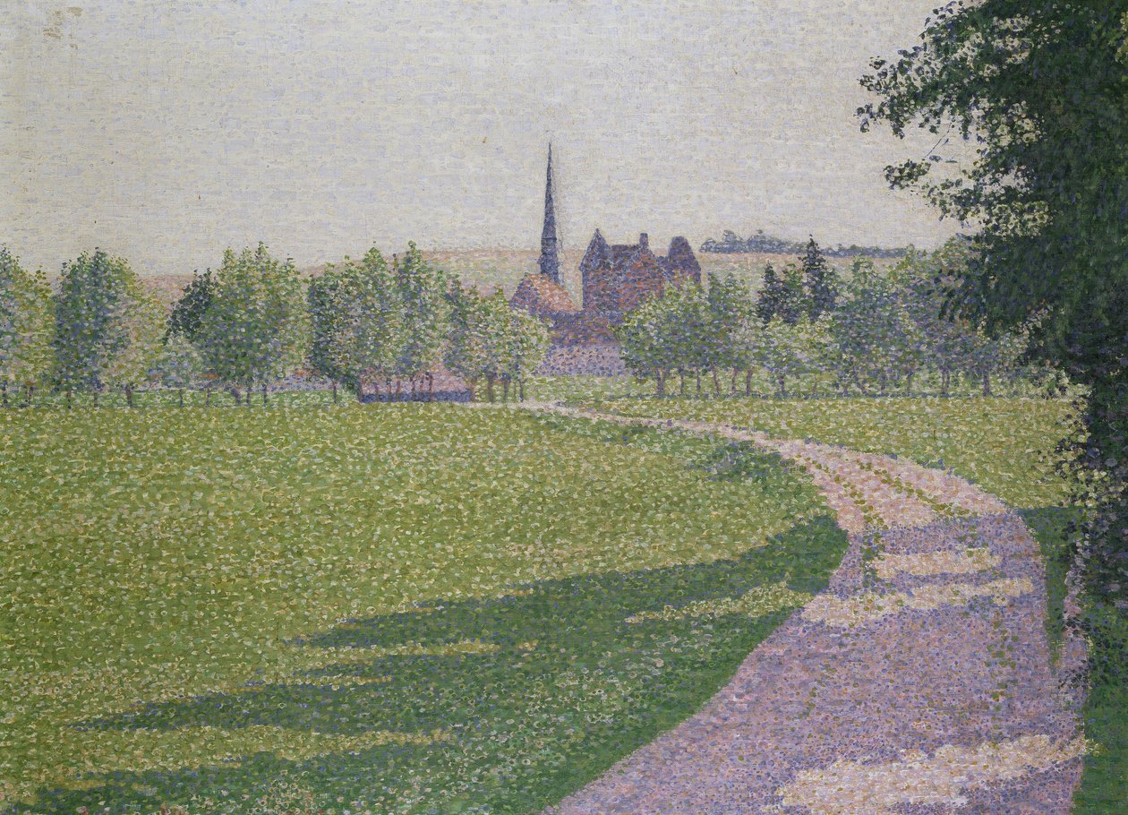 Éragny教堂，1886年 作者 卢西安·皮萨罗（Lucien Pissarro）