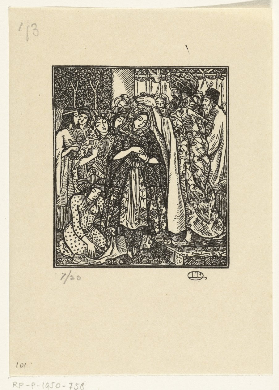 以斯帖的加冕礼 作者 卢西安·皮萨罗（Lucien Pissarro）