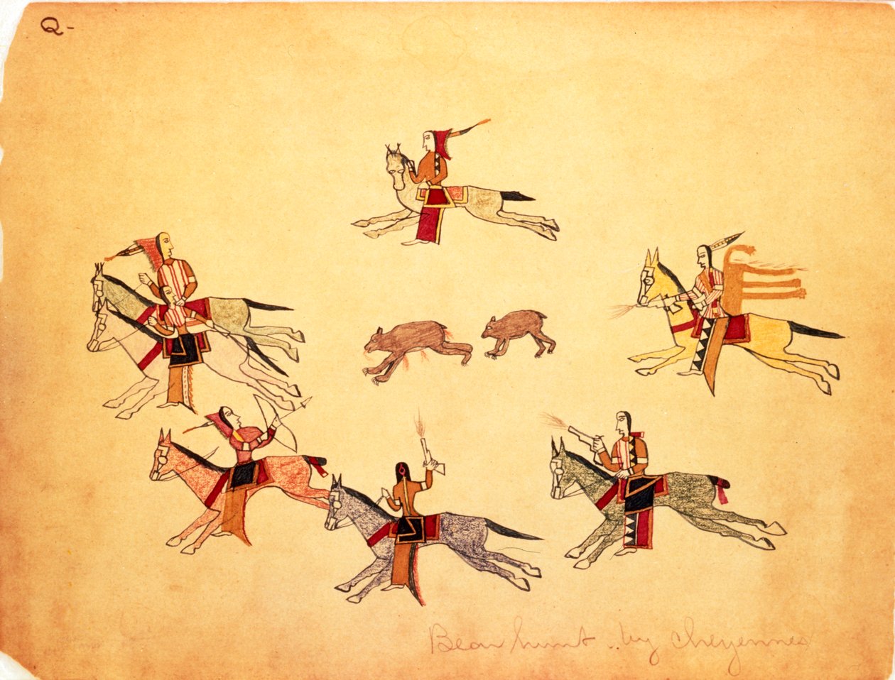 熊狩猎，1875年 作者 做药