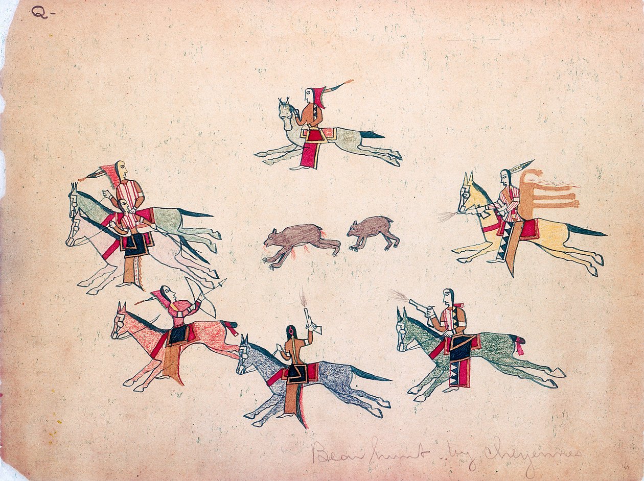 熊狩猎，1875年 作者 做药
